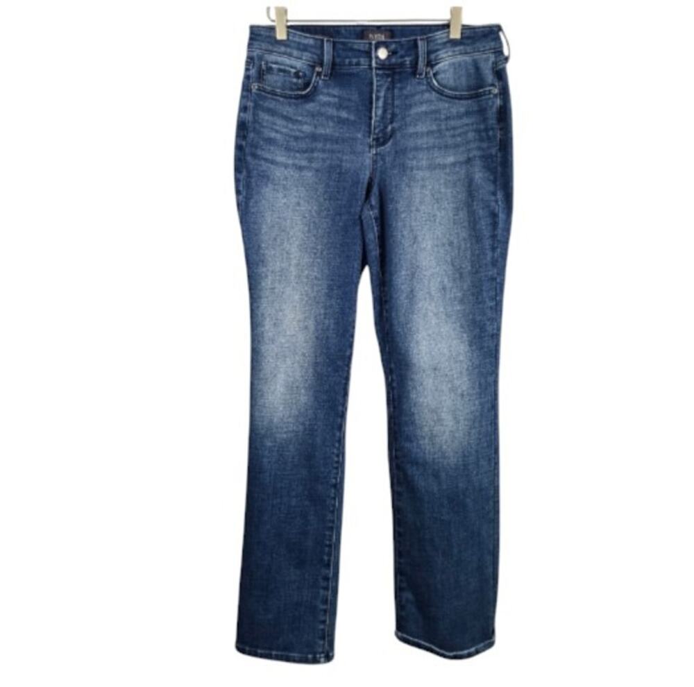NYDJ Marilyn Straight Jeans Lift Tuck Stretch Womens Medium Wash Heron Blue 8